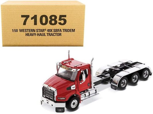 Western Star 49X SBFA Tridem Day Cab Heavy-Haul Truck Tractor Viper Red | 1/50 Diecast Model Tractor | Diecast Masters | Transport Series