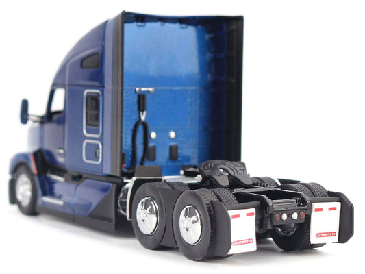 Kenworth T680 Truck Tractor Deep Cerulean Blue Metallic | 1/50 Diecast Model Tractor | Diecast Masters | Transport Series