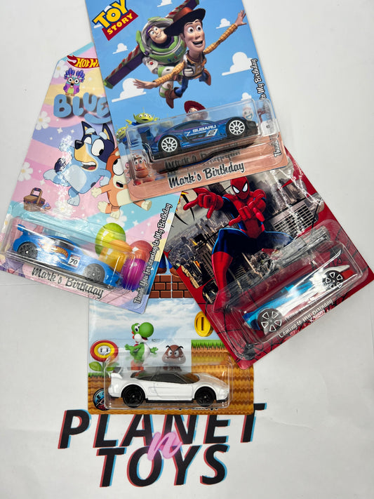 Personalized Custom Hot Wheels Party Favors Assorted Cars
