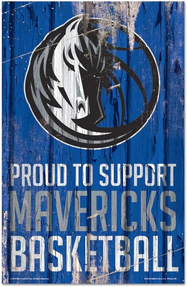 Dallas Mavericks  Sign 11x17 Wood Proud to Support Design