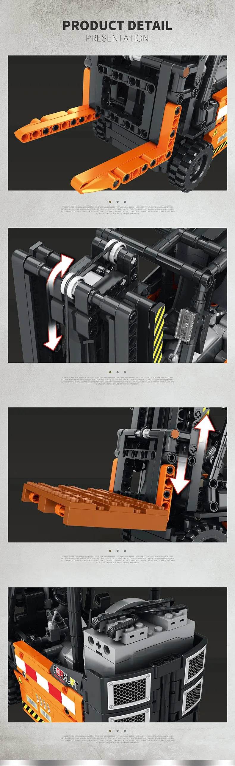 722 peças de empilhadeira de controle remoto MOC modelo blocos de construção brinquedos - ToylandEU