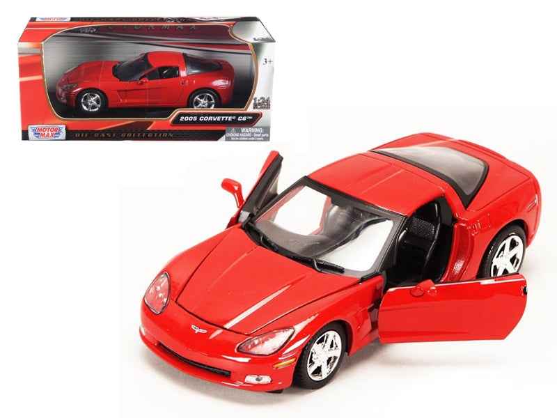 2005 Chevrolet Corvette C6 Coupe Red | 1/24 Diecast Model Car | Motormax | Collector Quality