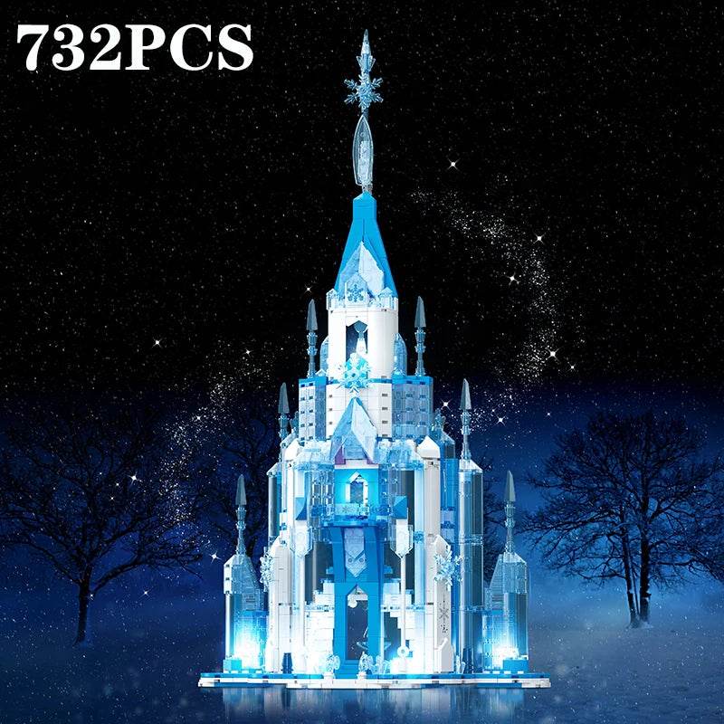 732PCS Ice Snow Castle Building Blocks Fairy Tale Princess Magic Castle - ToylandEU