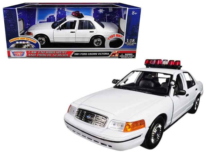Diecast Police Car | 1/18 Scale | Light and Sound Features | Motormax