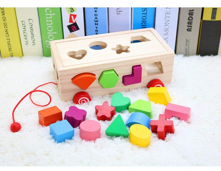 Wooden Shape Matching Blocks | Sixteen Hole Box