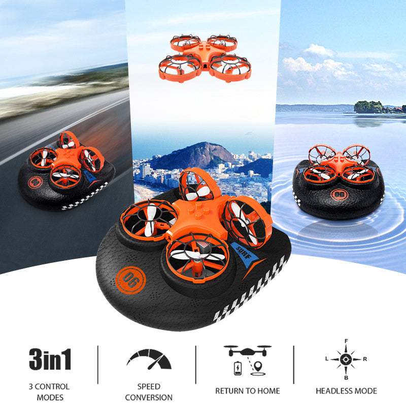 3In1 RC Hovercraft | Air Land Water Modes | One-Touch Start | Soft Foam Kids Toy