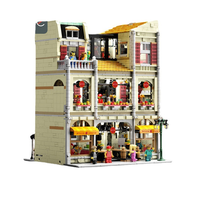 Challenging Pizza Shop Building Blocks Toy Model with Town Scene - ToylandEU