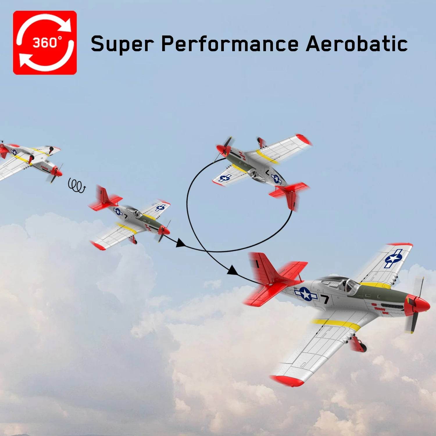 750MM 29.5 Inch Large Remote Control P51 P51D Mustang RC Plane - ToylandEU