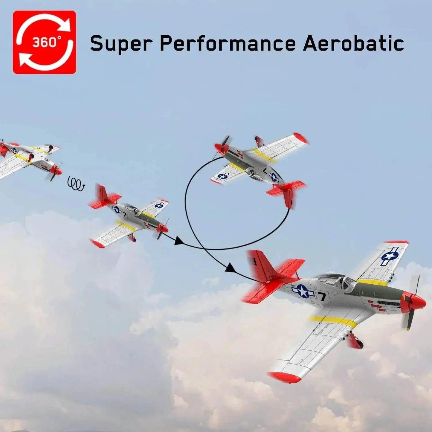  750MM 29.5" P51D Mustang Brushless RC Airplane Glider -  ToylandEU™