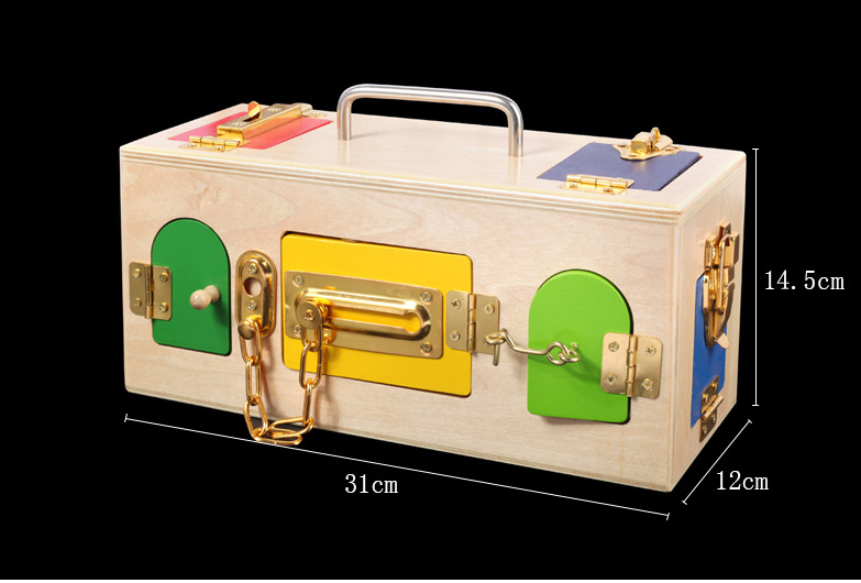 Wooden Lock Box Educational Toy for Early Childhood Development