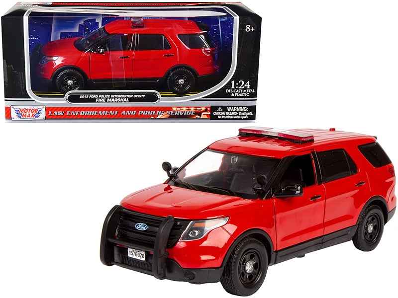 2015 Ford Police Interceptor Utility | 1/24 Diecast Model Car | Motormax | Fire Marshal Series