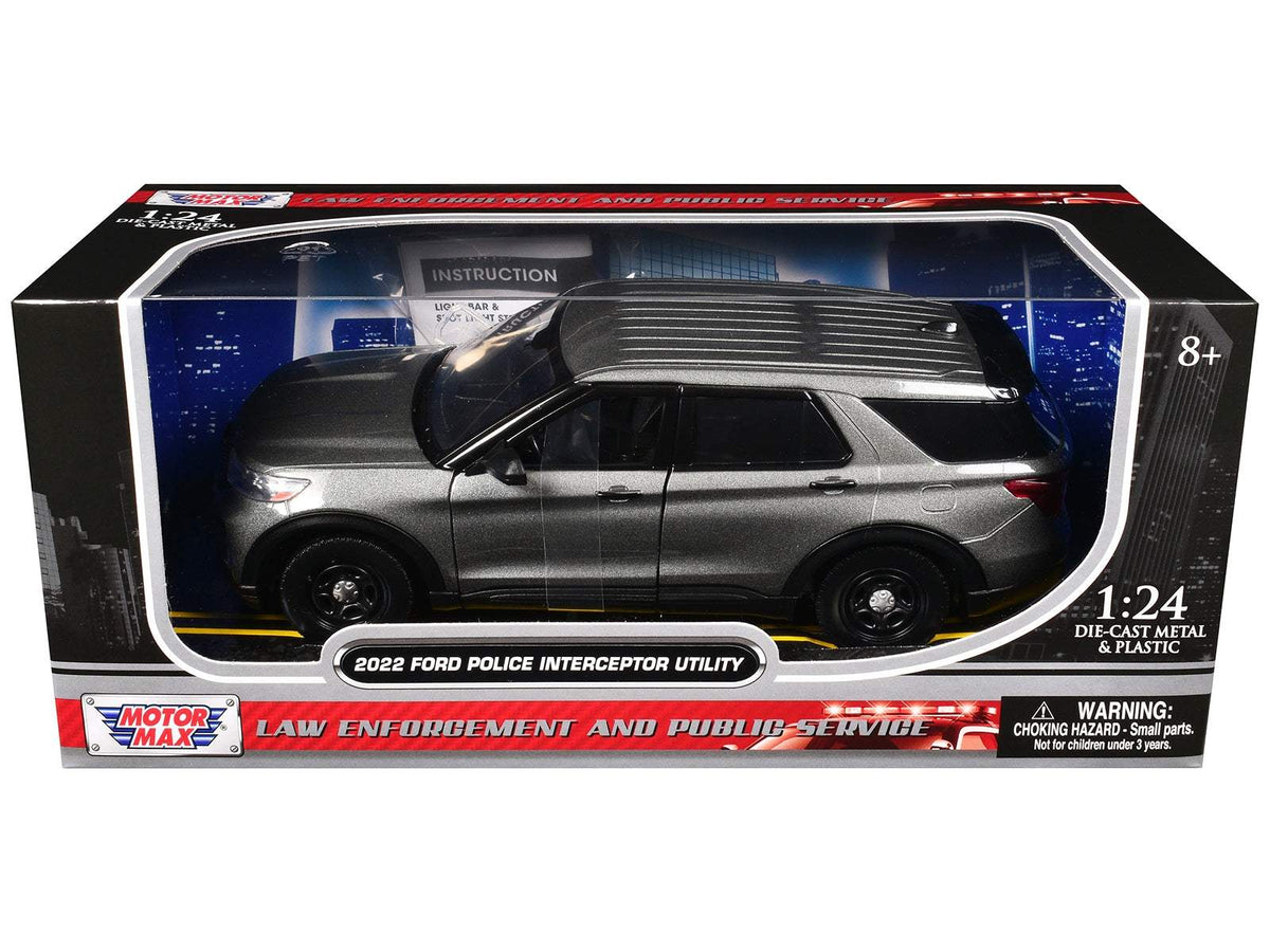 2022 Ford Police Interceptor Utility | 1/24 Diecast | Motormax | Unmarked Gray