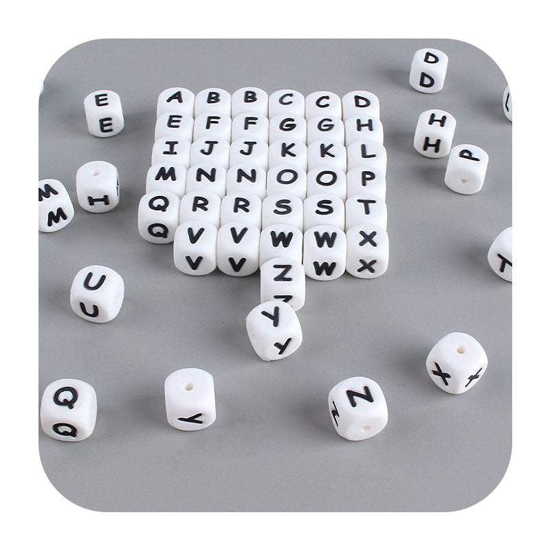 Silicone Letter Beads For Pacifier Chains | 12 mm
