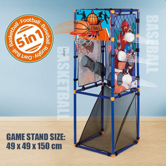 5-in-1 Basketball Shooting Stand Toy Set | Ball-Toss Activity Game