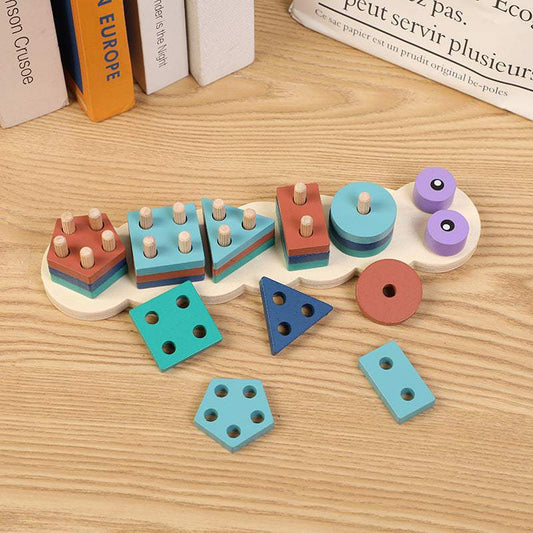 Montessori Early Learning Wooden Column Set | Macaron Colors