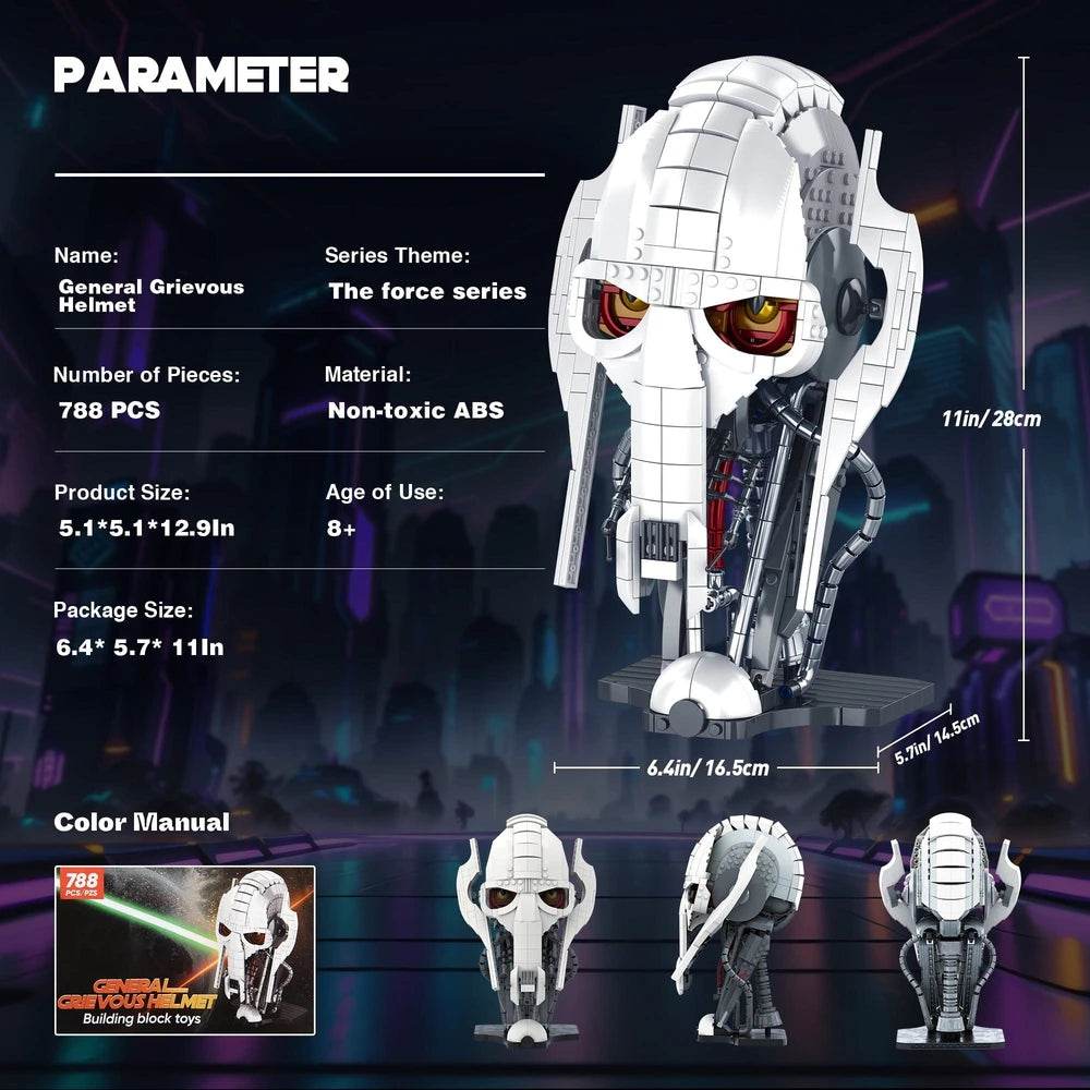 788pcs MOC Idea General Grievous Helmet Building Blocks Toys - ToylandEU