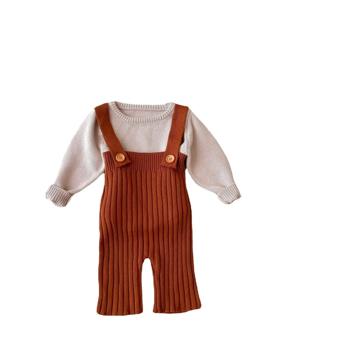 Baby Knitted Suspender Wide-Leg Pants | High Waist | 95% Cotton