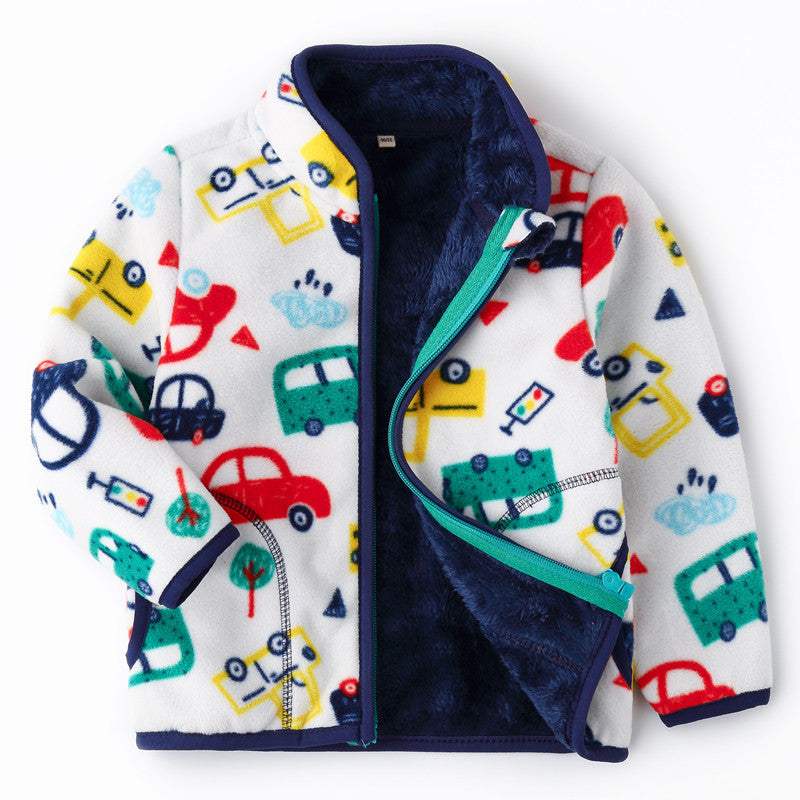 Kids' Thick Fur Print Zipper Coat | Ages 3-8