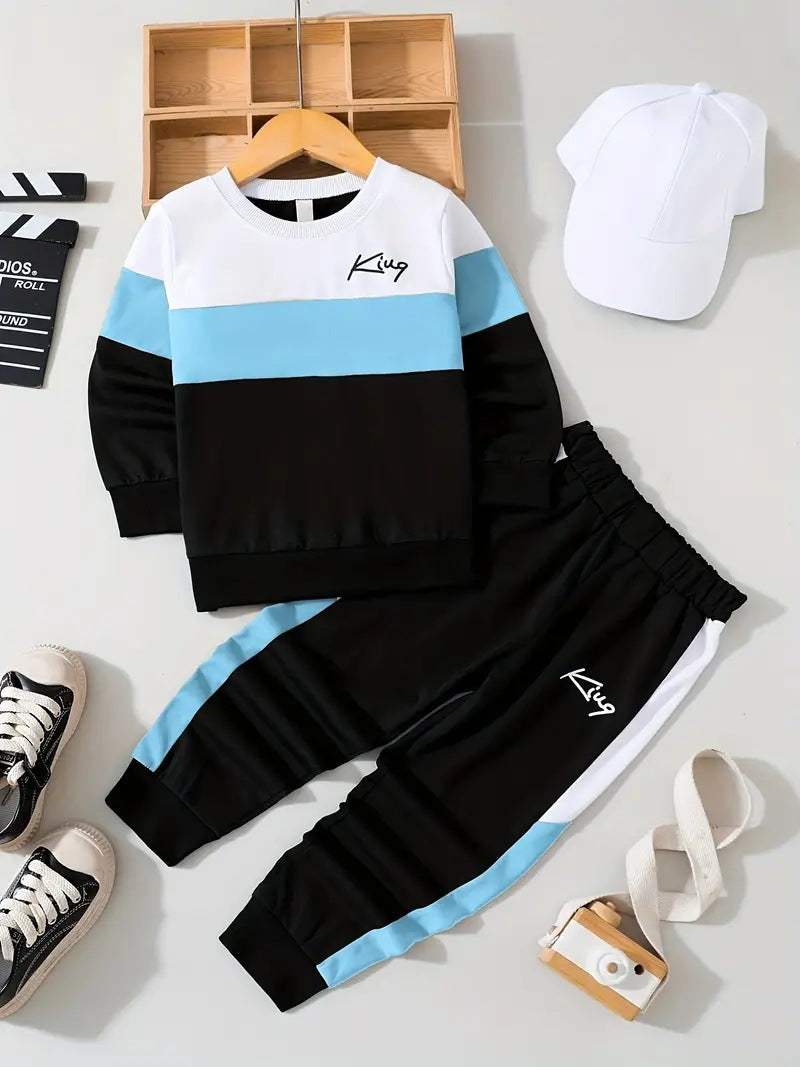 Kids' Multicolor Hoodie And Pants Set | Animal, Stripe And Plaid Patterns