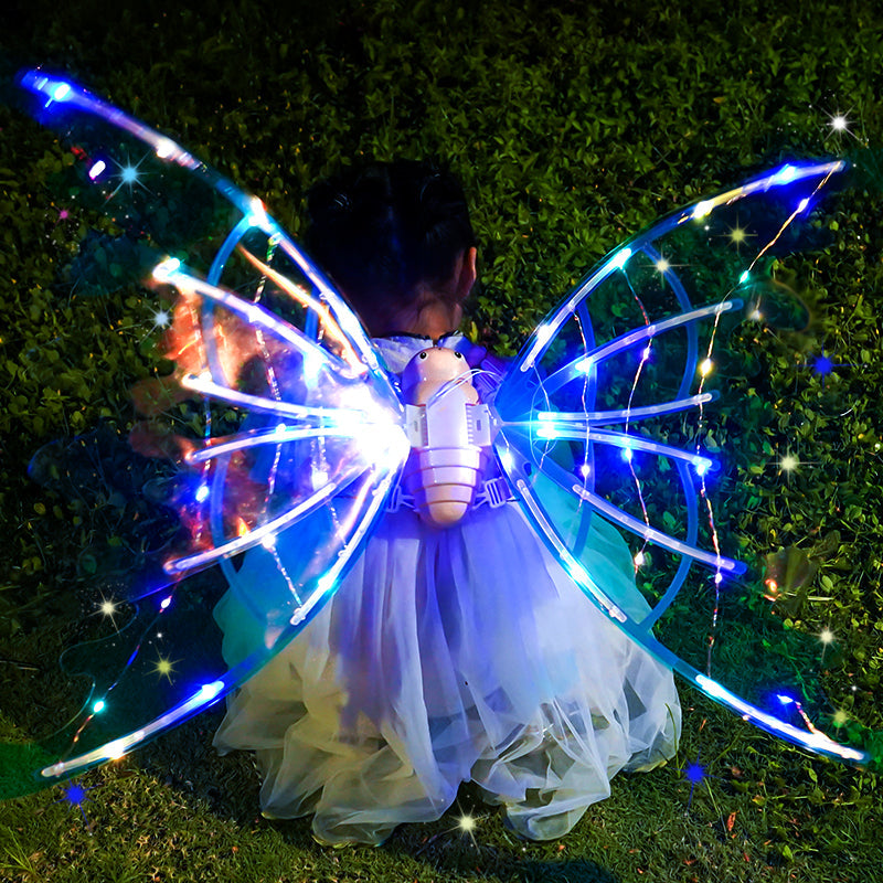 Glowing Butterfly Fairy Wings for Girls - Adjustable, Musical, and Multipurpose - ToylandEU