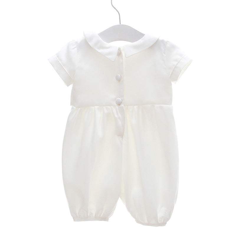 Boys' White Full Moon And First Birthday Suit With Hat | Two-Piece
