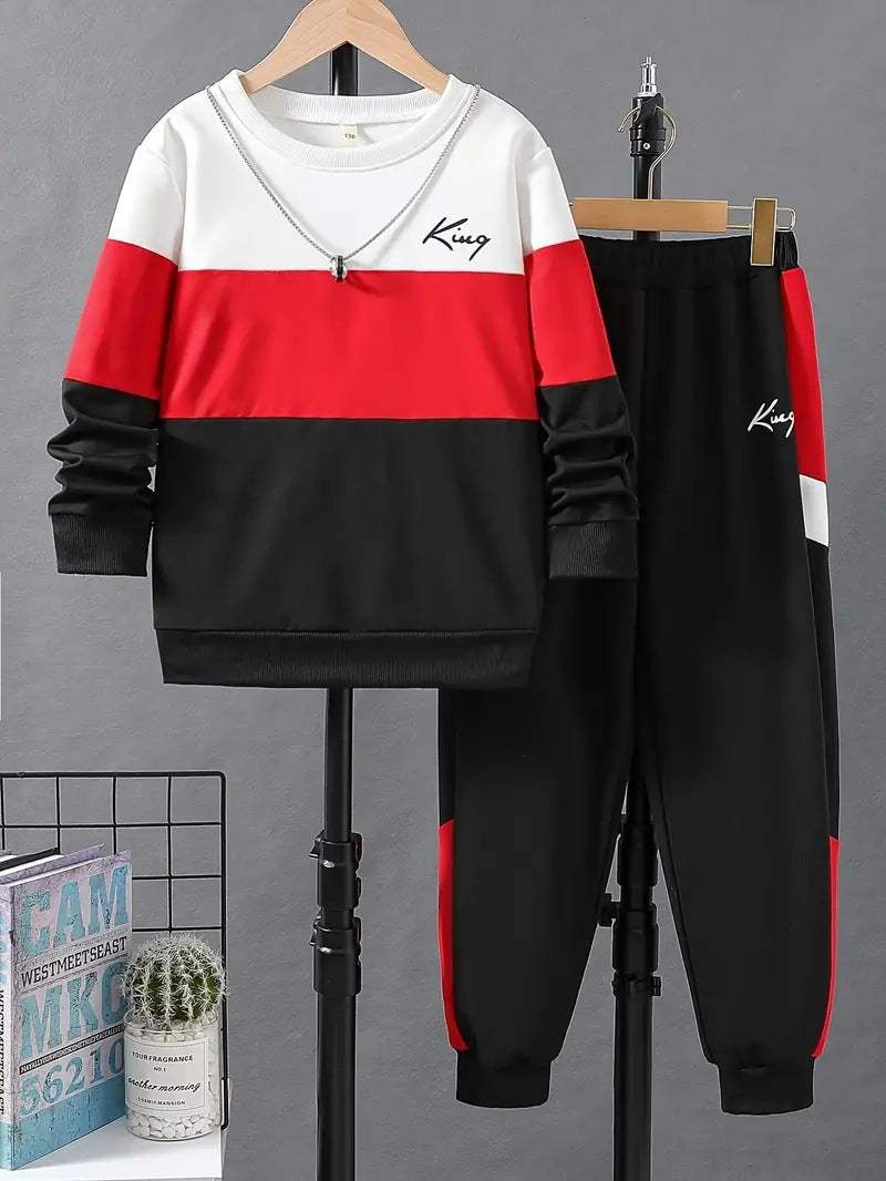 Kids' Multicolor Hoodie And Pants Set | Animal, Stripe And Plaid Patterns