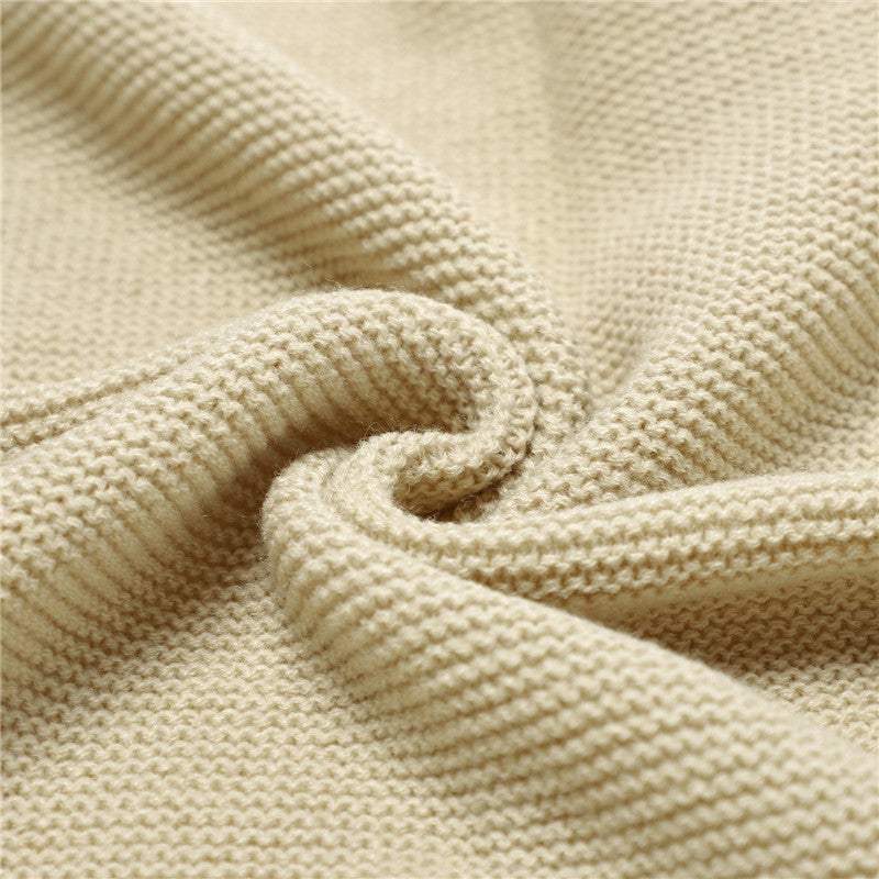 Knitted Baby Swaddle Blanket With Ruffle | Newborn Wrap | 70 x 90 cm