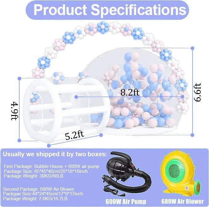 8.2/10FT USA Stock Balloon Inflatable Bubble House for Kids - ToylandEU