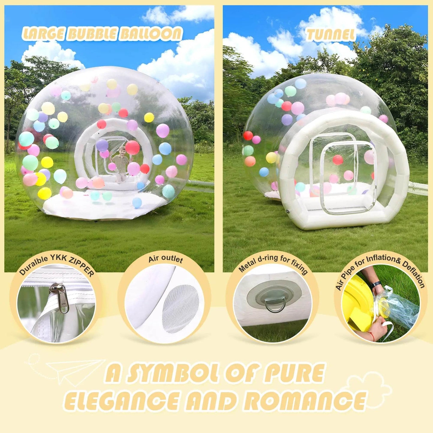 8.2/10FT USA Stock Balloon Inflatable Bubble House for Kids - ToylandEU