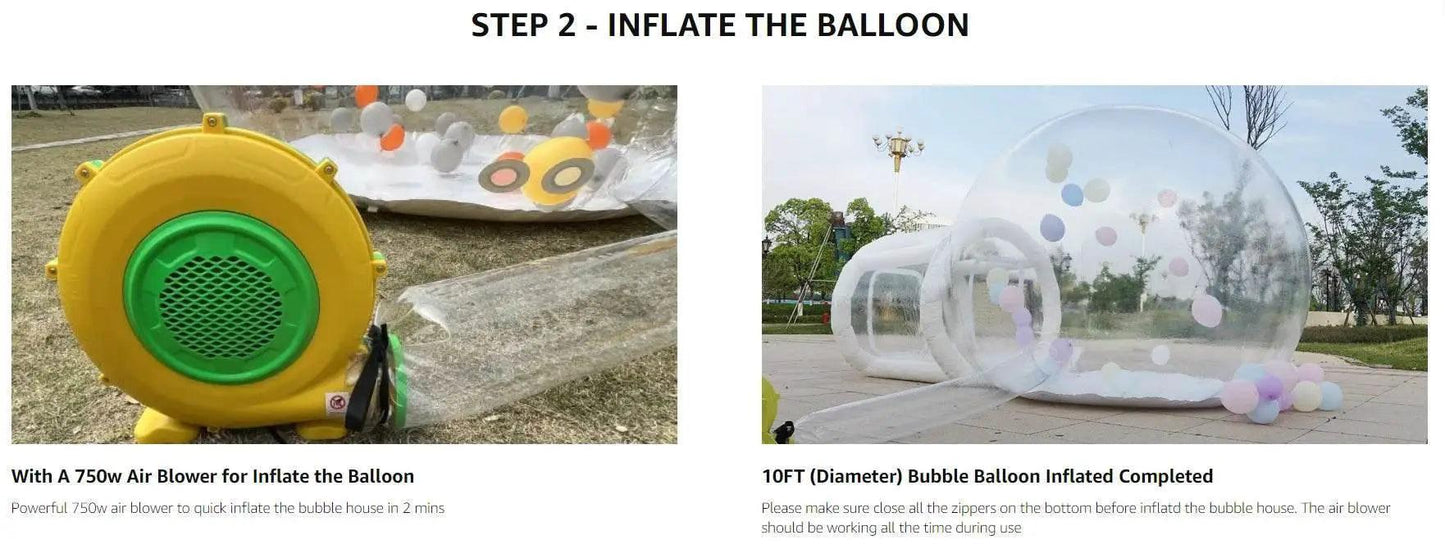  8.2Ft Clear Dome Inflatable Bubble Tent with Blower for Outdoor Parties -  ToylandEU™