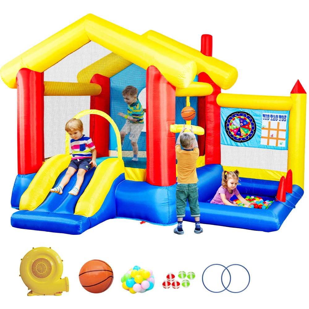 8 In 1 Inflatable Bounce House With Blower For Kids Fun - ToylandEU