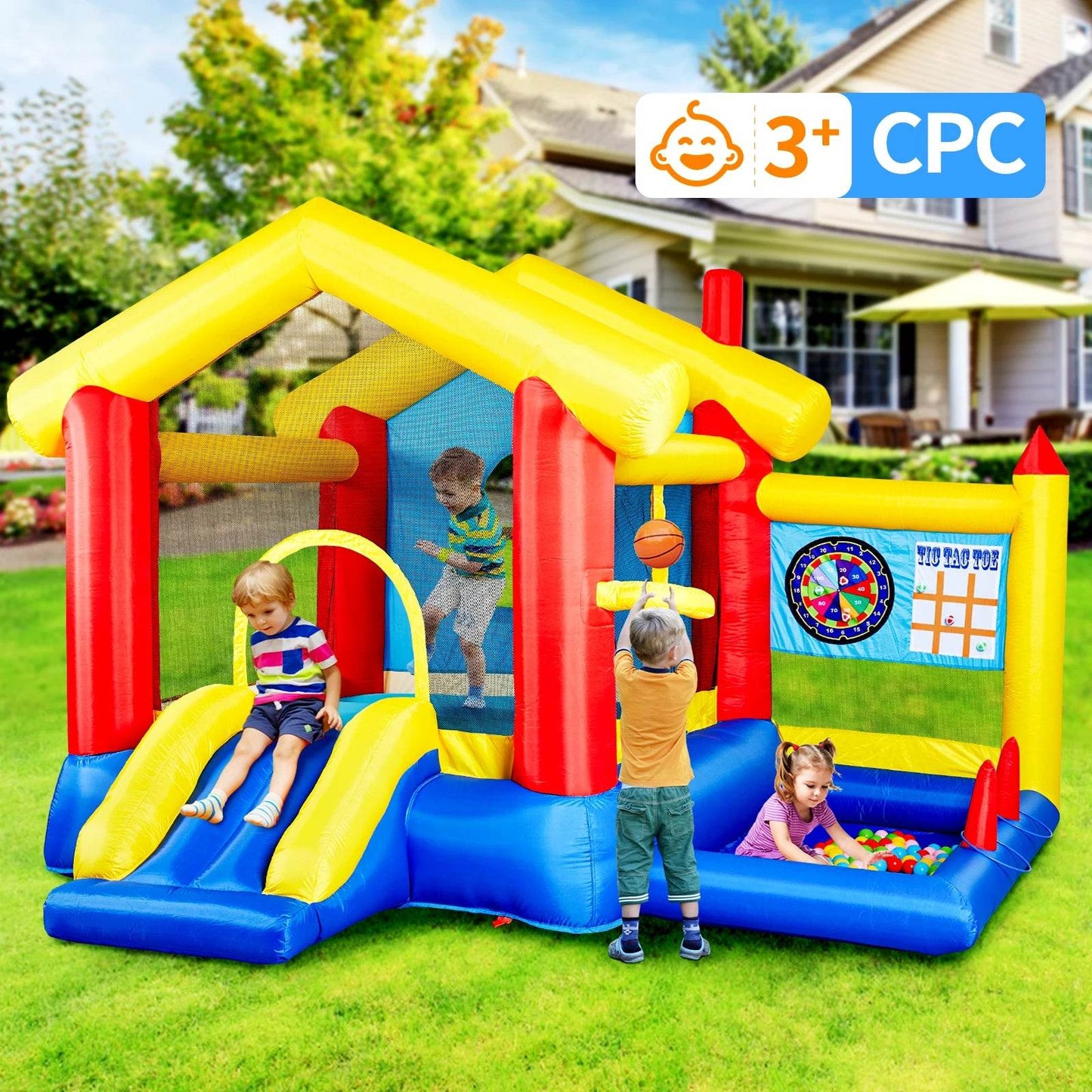 8 In 1 Inflatable Bounce House With Blower For Kids Fun - ToylandEU