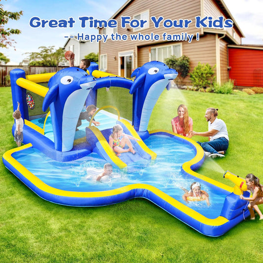  8 In 1 Inflatable Water Park Slide And Trampoline Safe -  ToylandEU™
