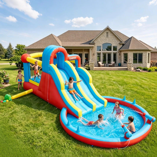  8 In 1 Inflatable Water Park With Double Slides -  ToylandEU™