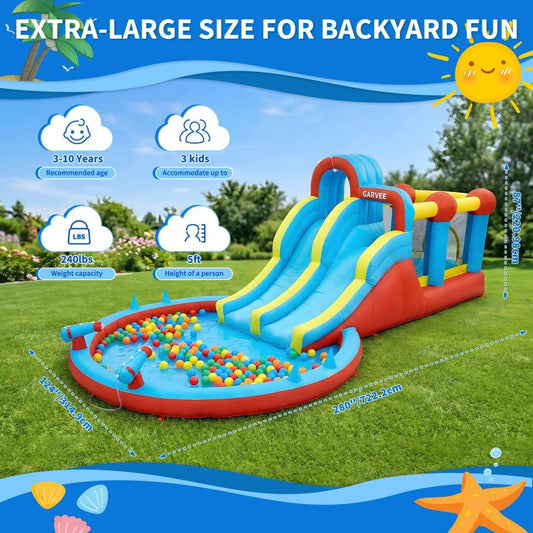  8 In 1 Inflatable Water Slide Park For Backyard Fun -  ToylandEU™