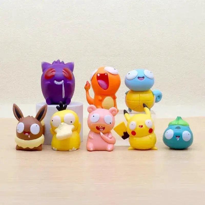  8 PCS Silly Pokemon Mini Figurine Set, Pikachu Bulbasaur Charmander Squirtle Cute PVC Action Figures -  ToylandEU™