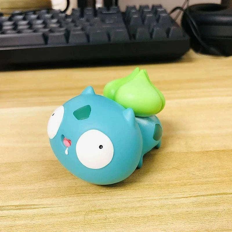 8 PCS Silly Pokemon Mini Figurine Set, Pikachu Bulbasaur Charmander Squirtle Cute PVC Action Figures