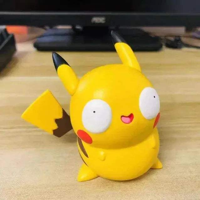 8 PCS Silly Pokemon Mini Figurine Set, Pikachu Bulbasaur Charmander Squirtle Cute PVC Action Figures - ToylandEU