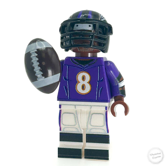 #8 QB Ravens Football Player Minifig - ToylandEU