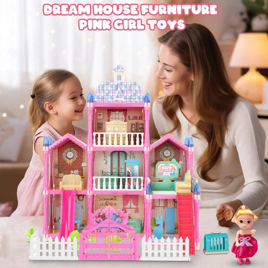  8 Room Dollhouse With LED Lights And Furnishings -  ToylandEU™