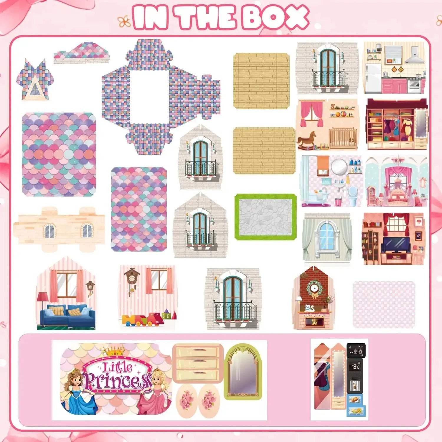 8 Room Dollhouse With LED Lights And Furnishings For Kids - ToylandEU