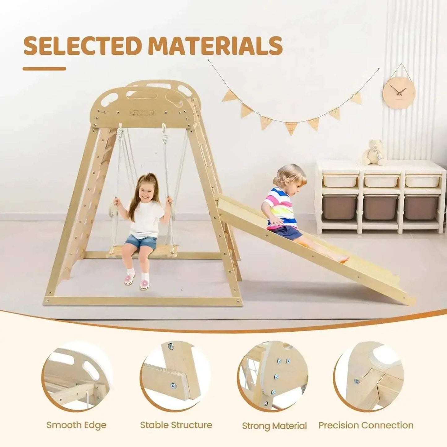 8-in-1 Indoor Jungle Gym For Kids And Toddlers With Swing - ToylandEU