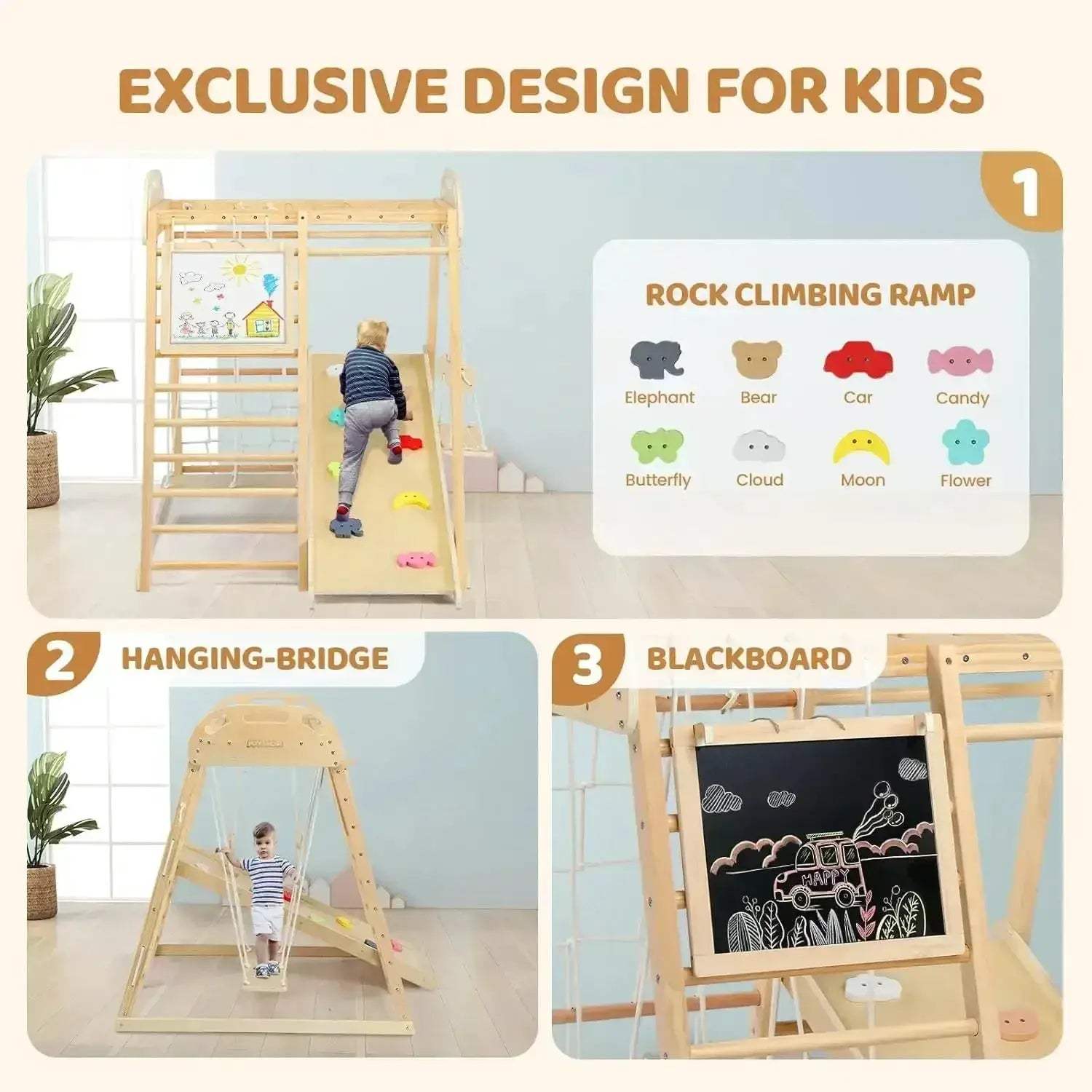 8-in-1 Indoor Jungle Gym For Kids And Toddlers With Swing - ToylandEU