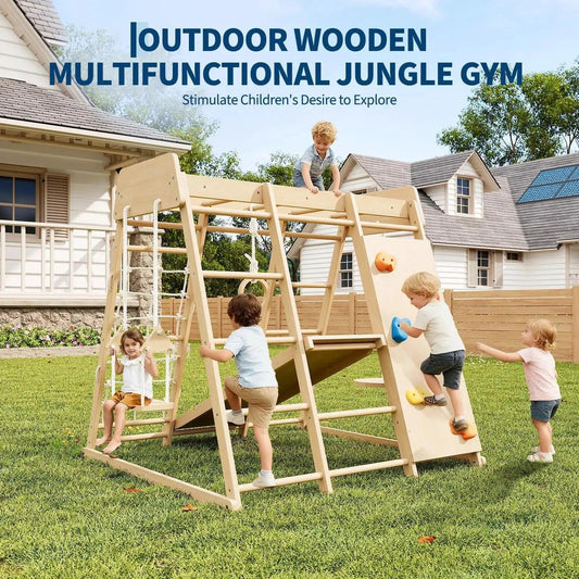  8-in-1 Wooden Indoor Jungle Gym for Kids Playzone Safe -  ToylandEU™