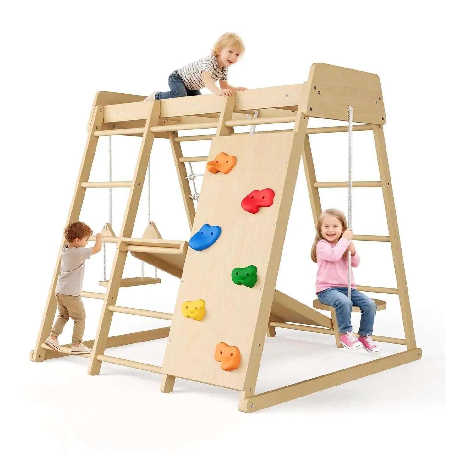  8-in-1 Wooden Indoor Jungle Gym for Kids Playzone Safe -  ToylandEU™
