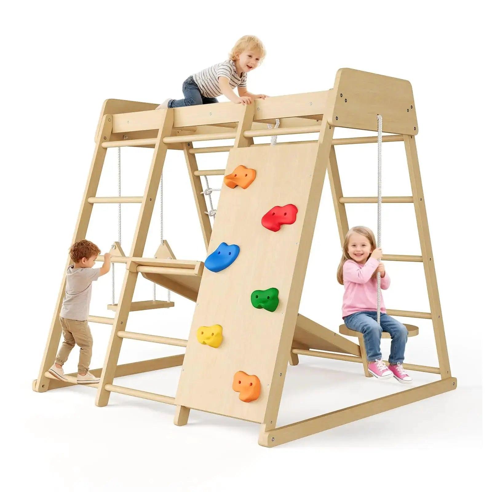  8-in-1 Wooden Indoor Jungle Gym for Kids Playzone Safe -  ToylandEU™