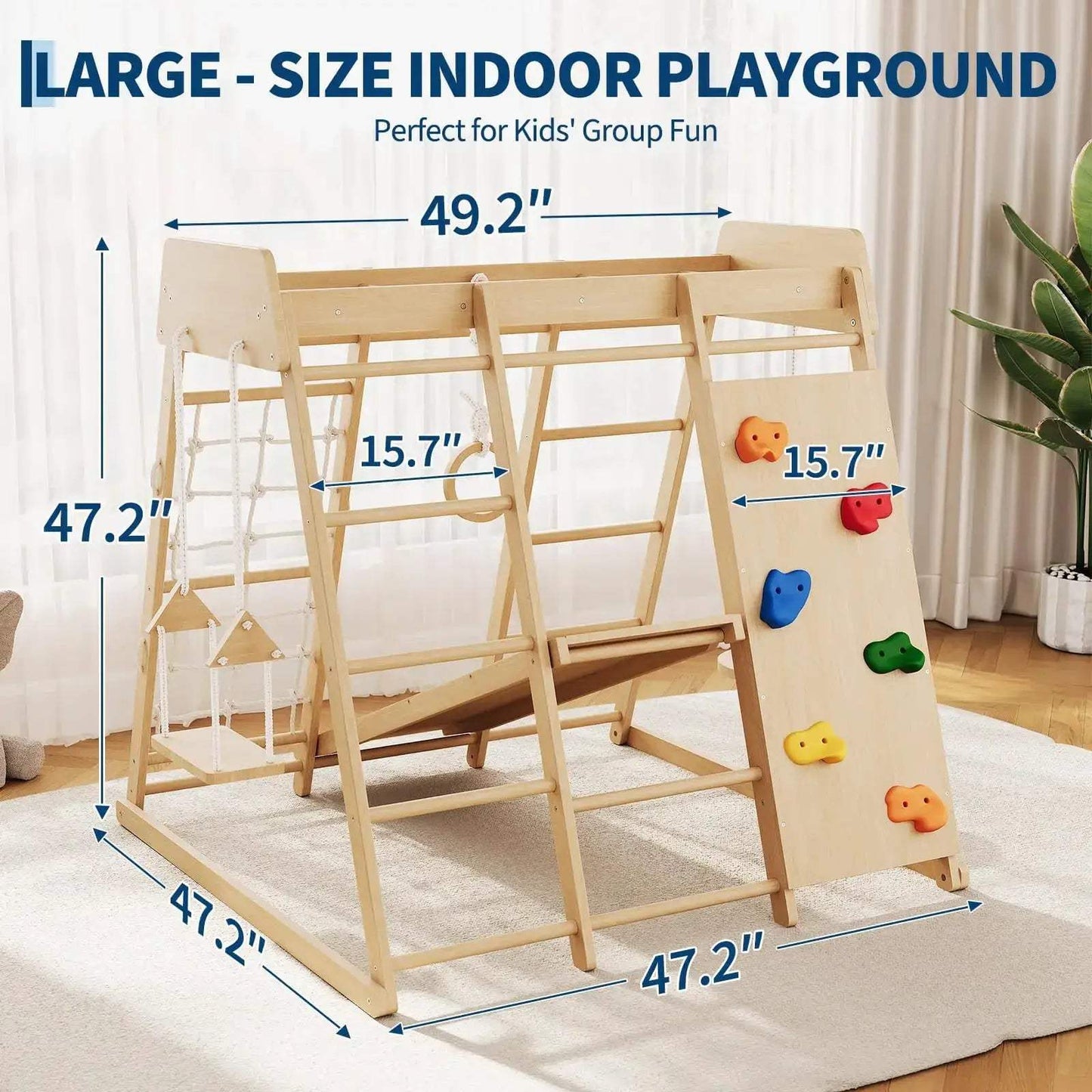  8-in-1 Wooden Indoor Jungle Gym for Kids Playzone Safe -  ToylandEU™