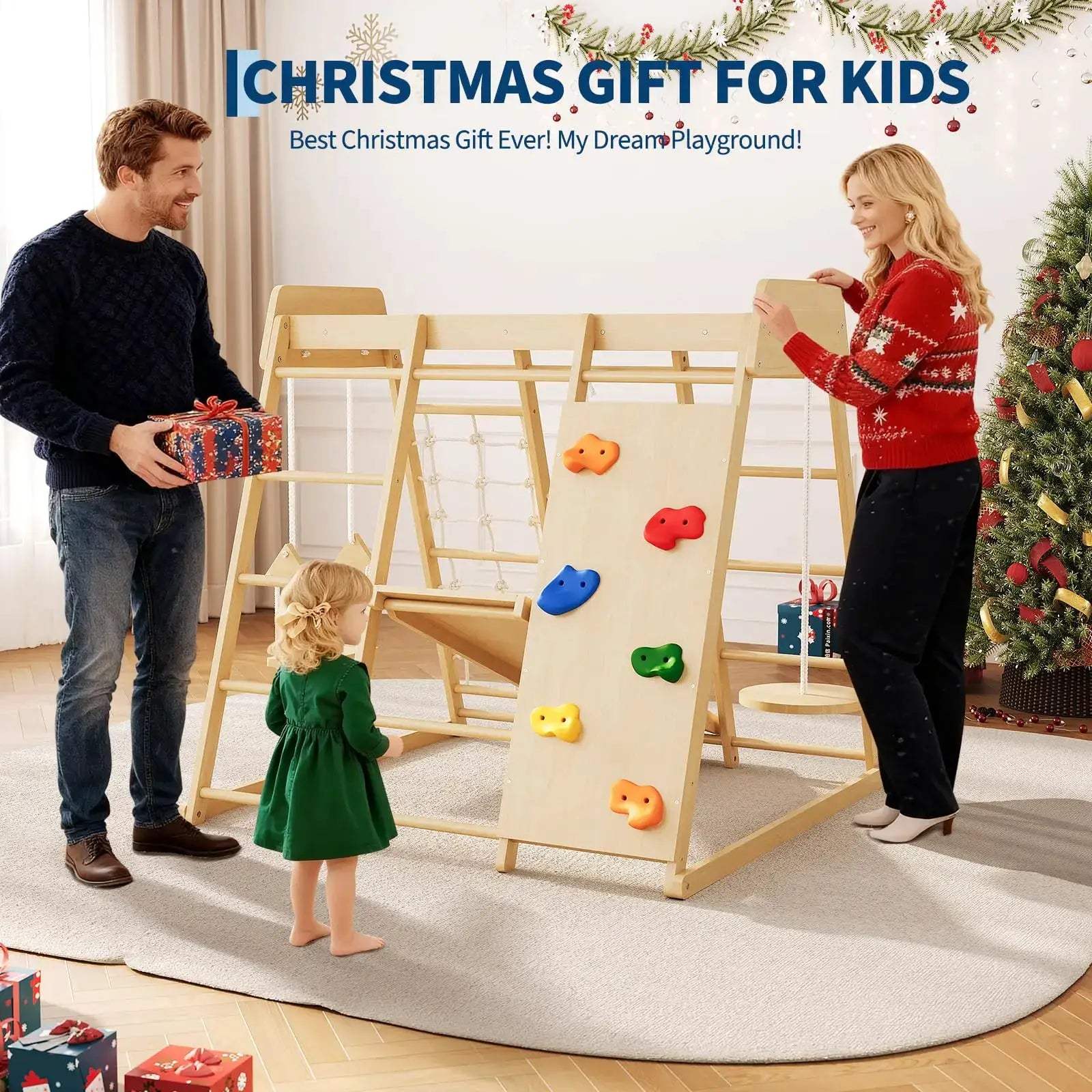  8-in-1 Wooden Indoor Jungle Gym for Kids Playzone Safe -  ToylandEU™