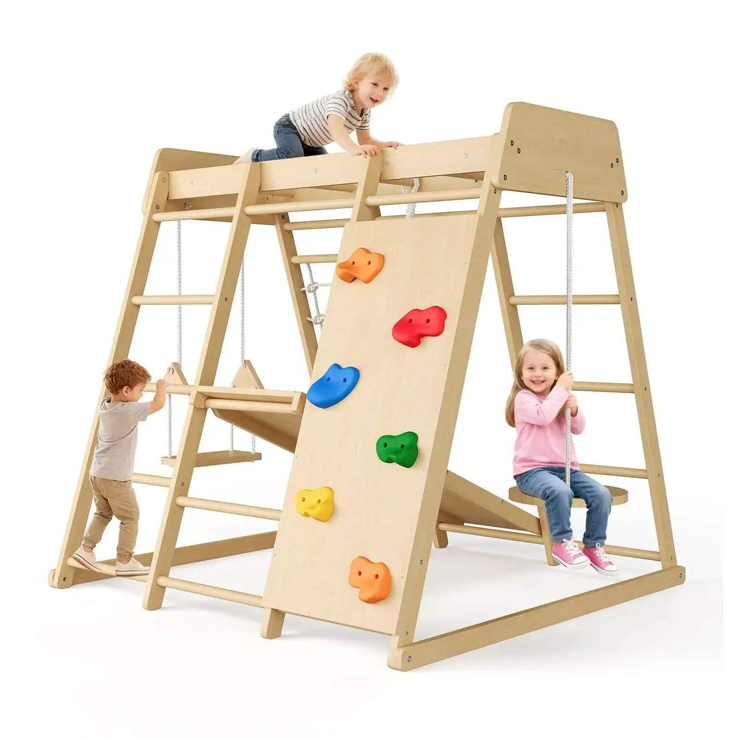  8-in-1 Wooden Indoor Jungle Gym for Kids Playzone Safe -  ToylandEU™