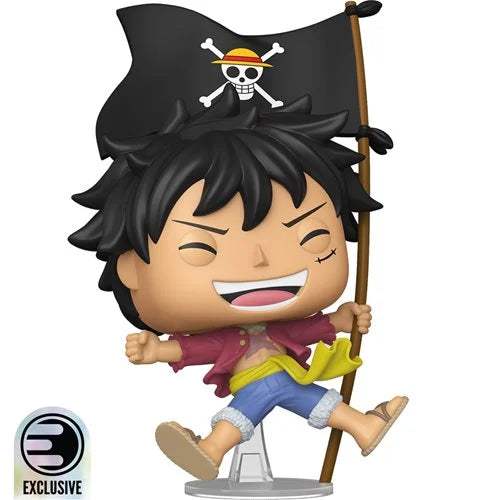 Funko Pop Figure | One Piece Luffy | With Flag Number 2214 | Anime Collectible
